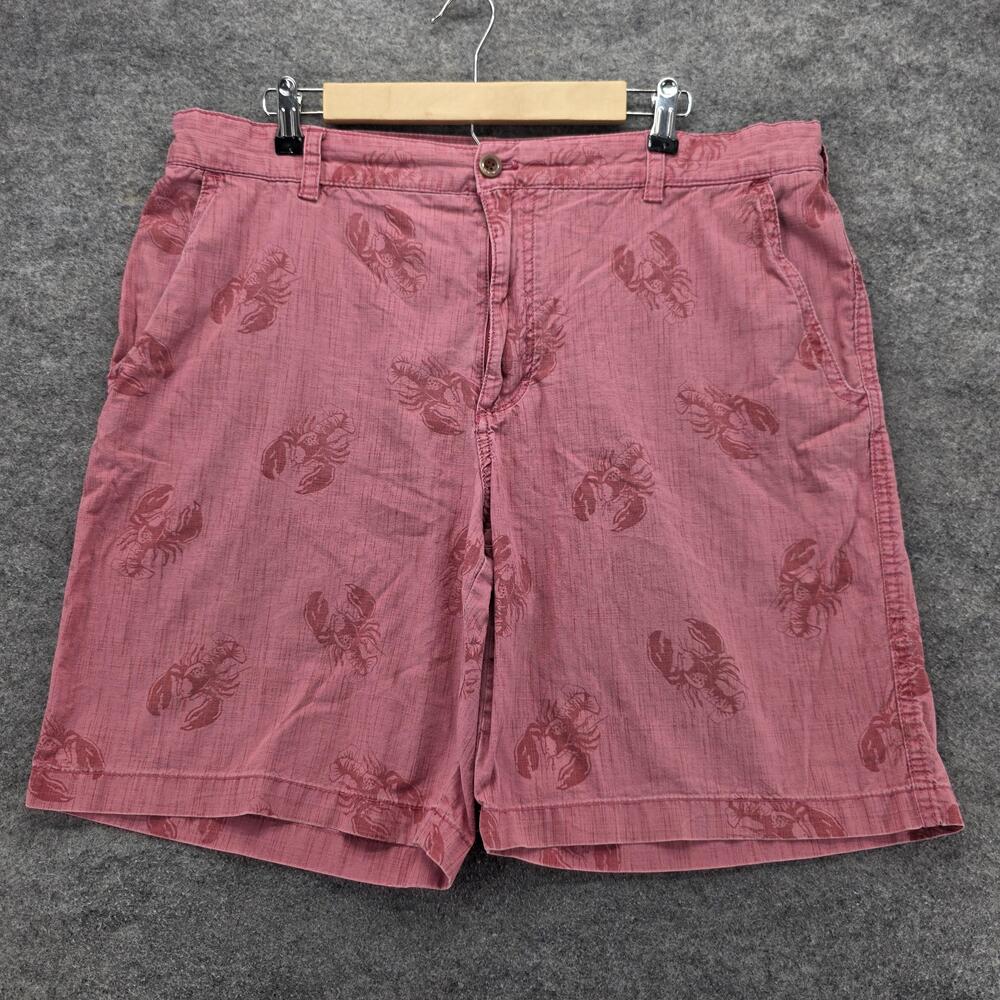 IZOD Saltwater Shorts Mens 38 Pink Lobster Chino Flat Front 10 Inseam Casual